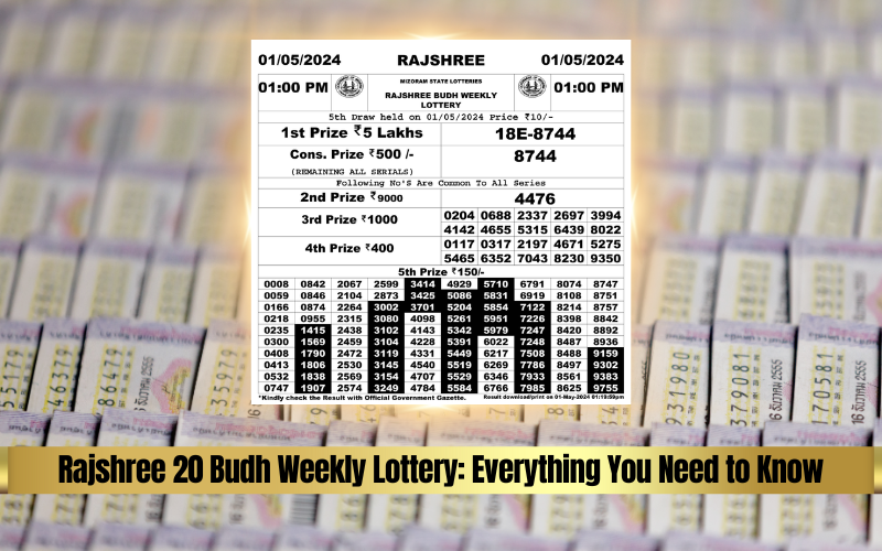 RAJSHREE 20 BUDH WEEKLY LOTTERY